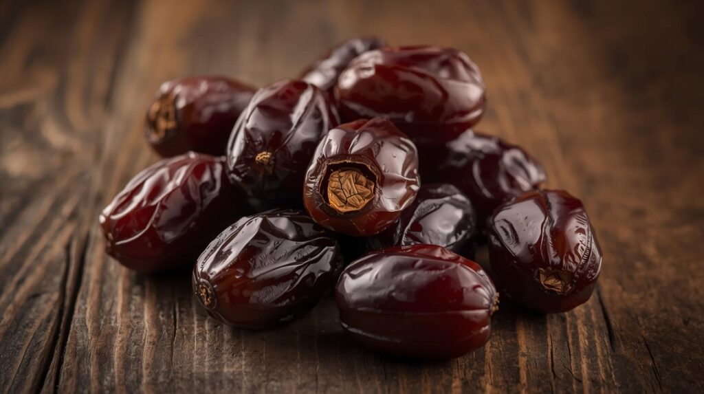 create a photo of dates (khajur) , it should look aesthetic the and looks amazing for the banner phot